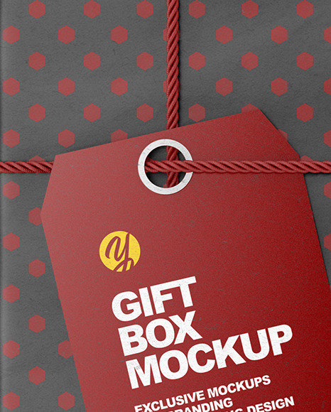 Kraft Paper Gift Box Mockup PSD #3