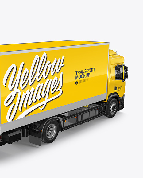Box Truck Mockup   Back Half Side View PSD #4