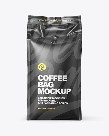 Glossy Coffee Bag Mockup - Front View