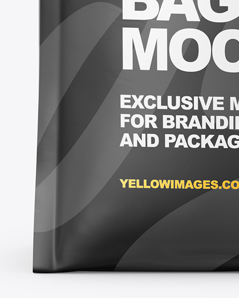 Glossy Coffee Bag Mockup   Front View PSD #1
