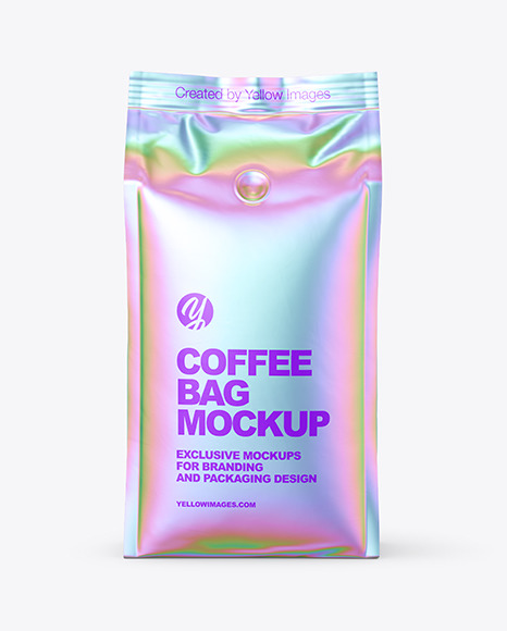 Glossy Coffee Bag Mockup   Front View PSD #6
