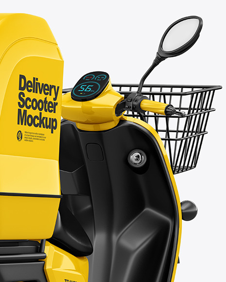 Delivery Scooter Mockup   Back Half Side View PSD #1