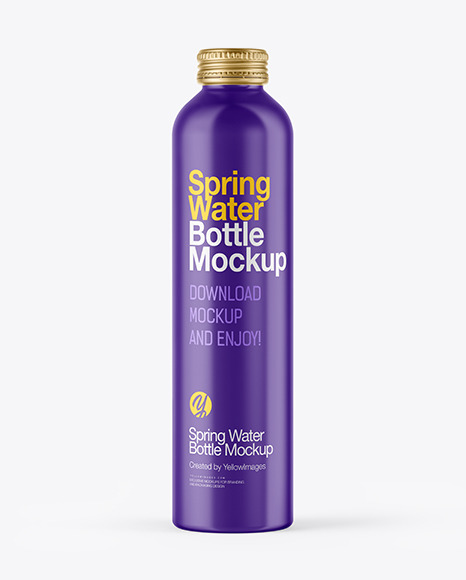 Aluminum Bottle with Glossy Finish Mockup