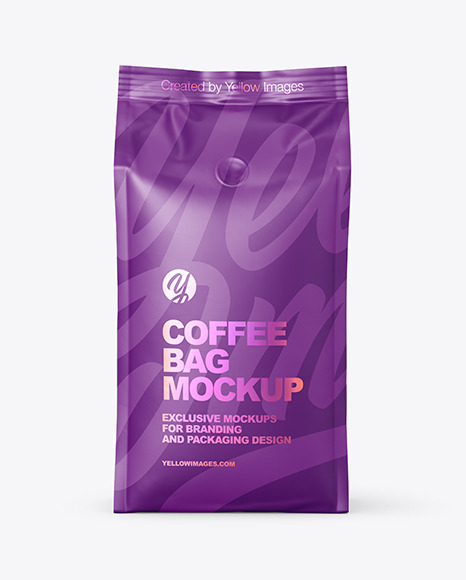 Matte Coffee Bag Mockup   Front View PSD #6