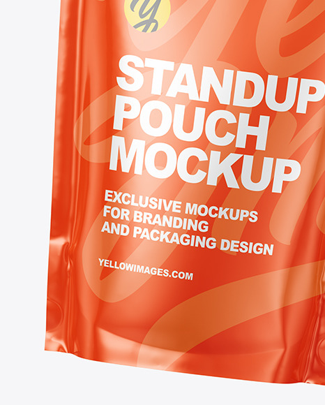 Glossy Stand up Pouch in a Hand Mockup PSD #2