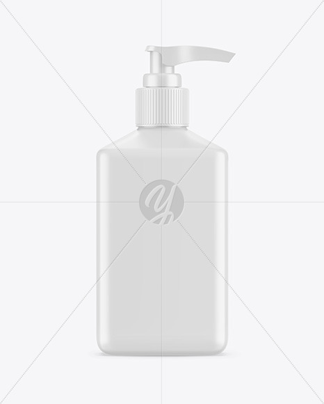 Plastic Square Bottle with Pump Mockup antiseptic 85781