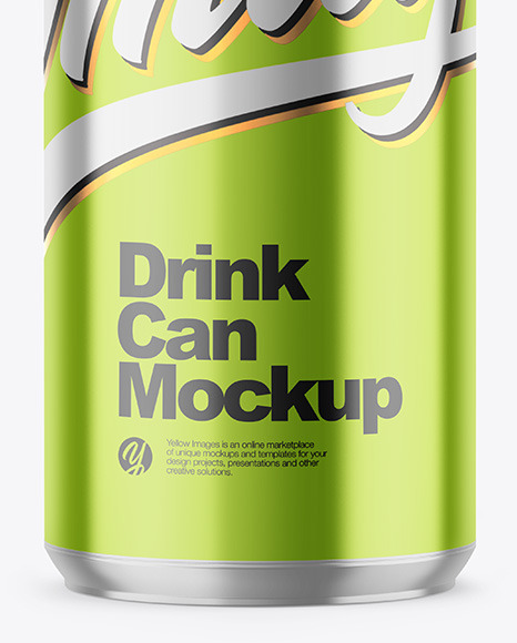 355ml Glossy Metallic Drink Can Mockup PSD #6