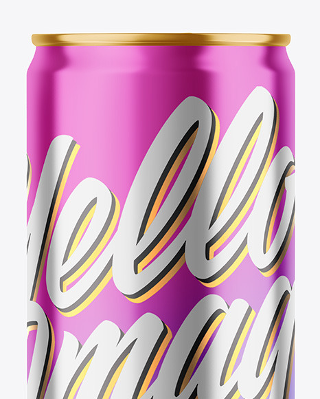 355ml Glossy Metallic Drink Can Mockup PSD #7