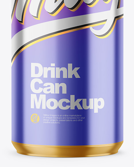 355ml Glossy Metallic Drink Can Mockup PSD #5