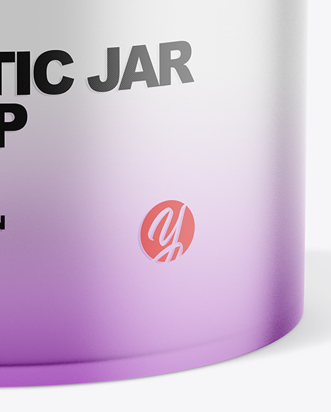 Frosted Glass Cosmetic Jar with Glossy Cap Mockup PSD #1