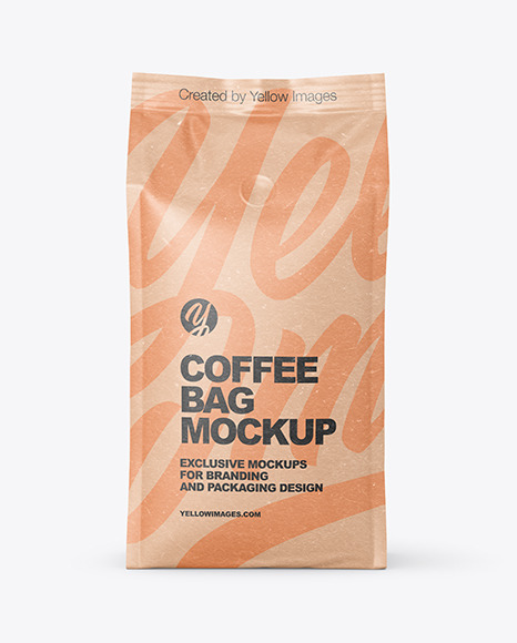 Kraft Coffee Bag Mockup - Front View
