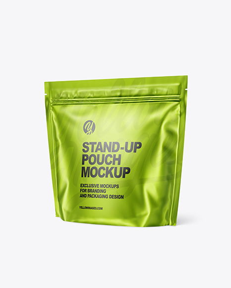 Metallic Stand up Pouch Mockup PSD #2