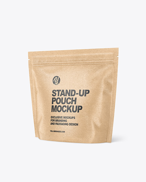 Kraft Paper Stand-up Pouch Mockup
