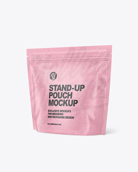 Kraft Paper Stand up Pouch Mockup PSD #2