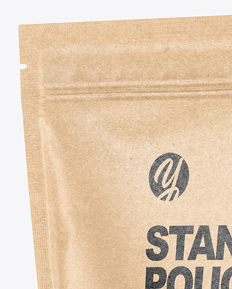 Kraft Paper Stand up Pouch Mockup PSD #1