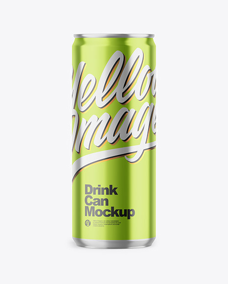 330ml Glossy Metallic Drink Can Mockup