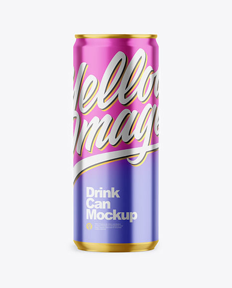 330ml Glossy Metallic Drink Can Mockup PSD #2