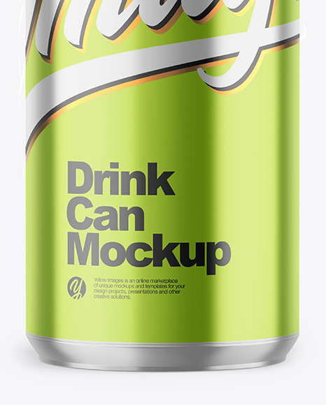 330ml Glossy Metallic Drink Can Mockup PSD #6