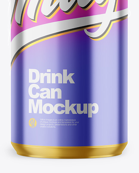 330ml Glossy Metallic Drink Can Mockup PSD #5