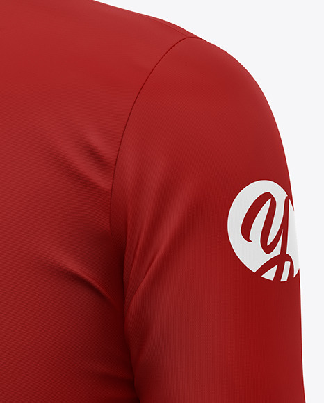 Women s Long Sleeve Polo Shirt Mockup PSD #6