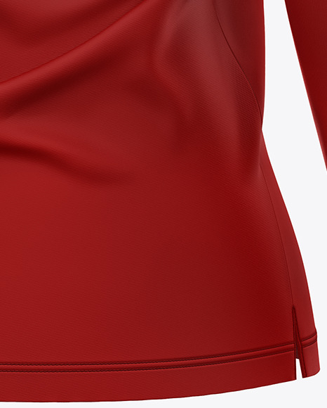 Women s Long Sleeve Polo Shirt Mockup PSD #5