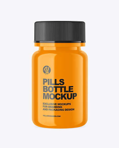 Glossy Pills Bottle Mockup PSD #2