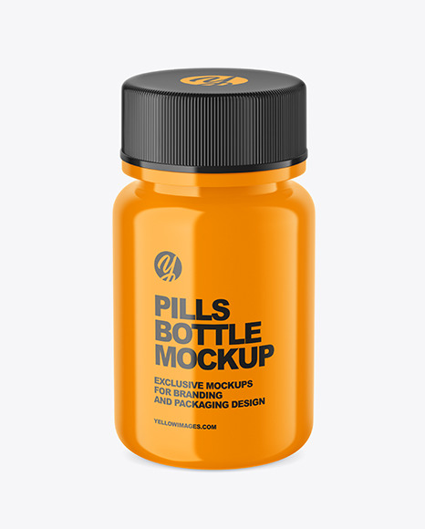 Glossy Pills Bottle Mockup PSD #2