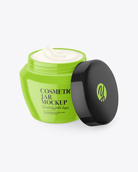 Half Opened Cosmetic Jar Mockup
