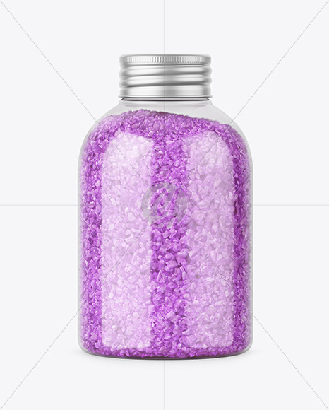 Violet Bath Salt in Jar Mockup PSD #1