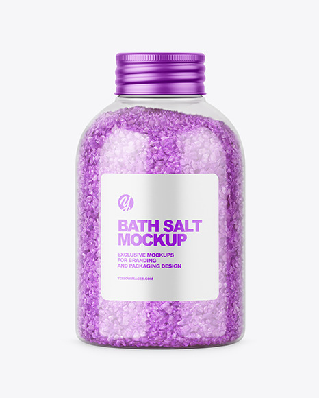 Violet Bath Salt in Jar Mockup PSD #2