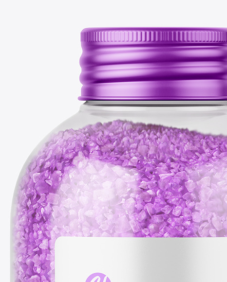 Violet Bath Salt in Jar Mockup PSD #3