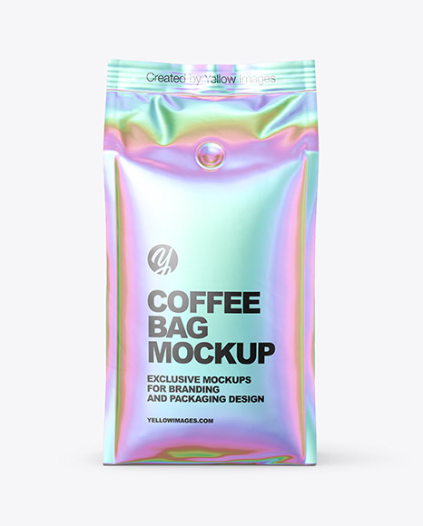 Metallic Coffee Bag Mockup   Front View PSD #6