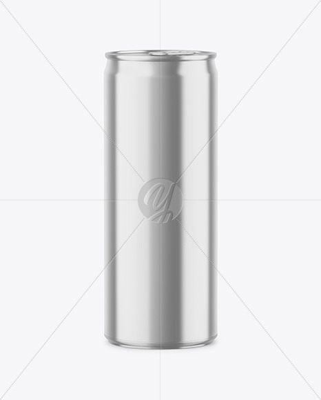 250ml Glossy Metallic Drink Can Mockup PSD #3