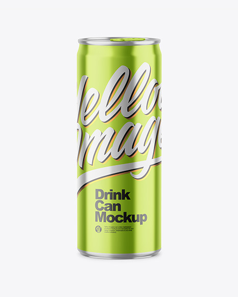 250ml Glossy Metallic Drink Can Mockup