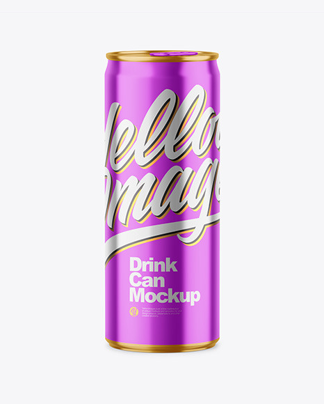 250ml Glossy Metallic Drink Can Mockup PSD #2