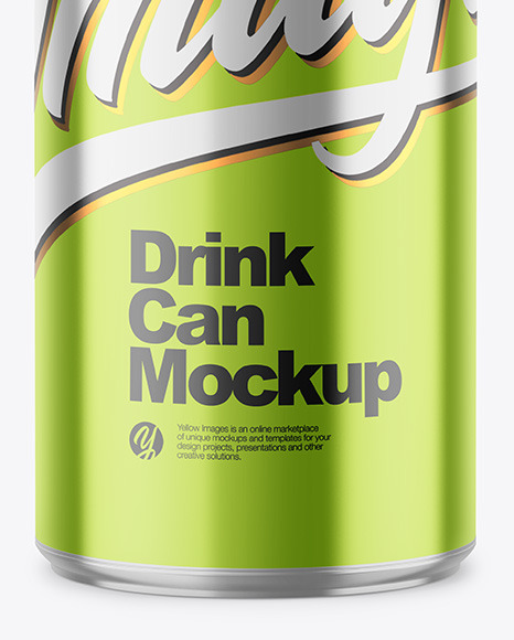 250ml Glossy Metallic Drink Can Mockup PSD #6