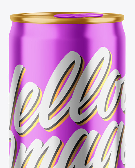 250ml Glossy Metallic Drink Can Mockup PSD #7