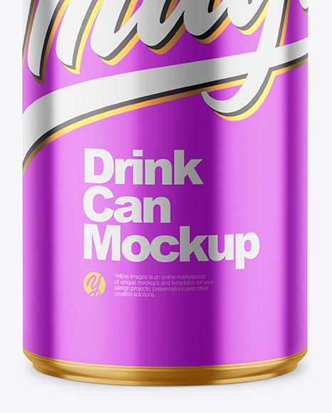 250ml Glossy Metallic Drink Can Mockup PSD #5