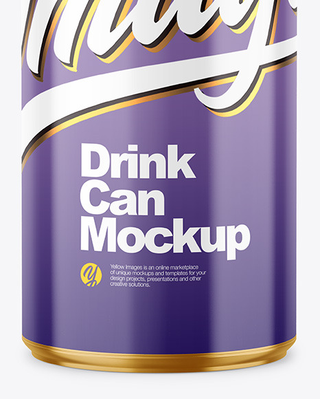 250ml Metallic Drink Can w  Glossy Finish Mockup PSD #6