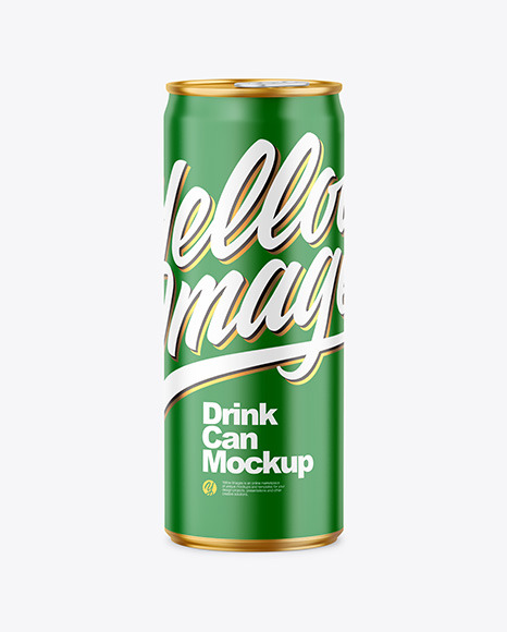 250ml Metallic Drink Can w  Matte Finish Mockup PSD #2