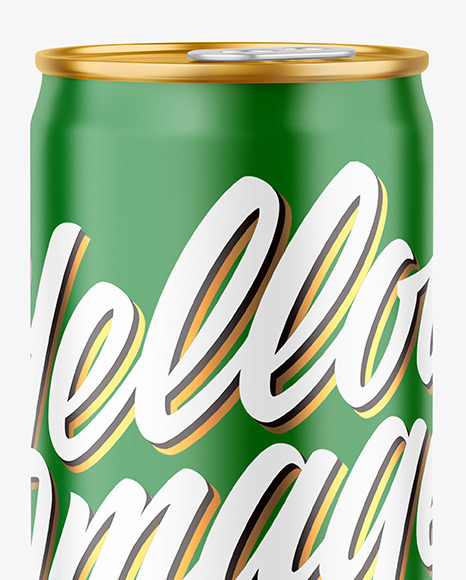 250ml Metallic Drink Can w  Matte Finish Mockup PSD #1