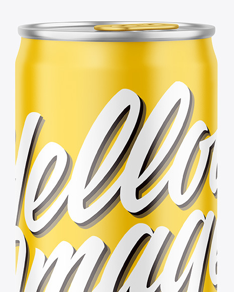 250ml Metallic Drink Can w  Matte Finish Mockup PSD #7