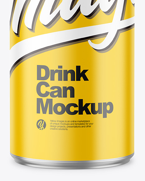 250ml Metallic Drink Can w  Matte Finish Mockup PSD #5