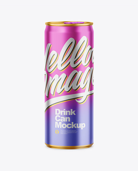 250ml Matte Metallic Drink Can Mockup