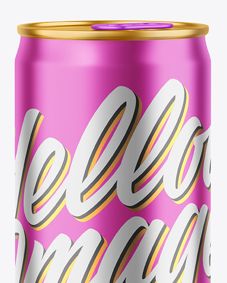 250ml Matte Metallic Drink Can Mockup PSD #1