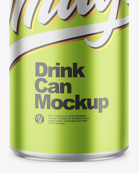 250ml Matte Metallic Drink Can Mockup PSD #5