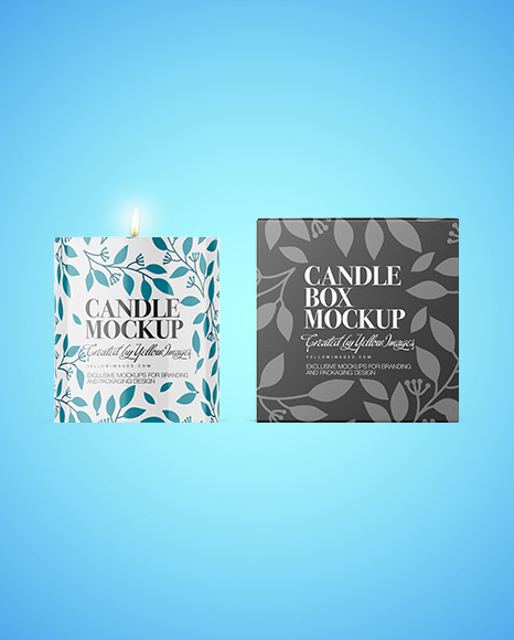 Glossy Candle w  Textured Box Mockup PSD #2