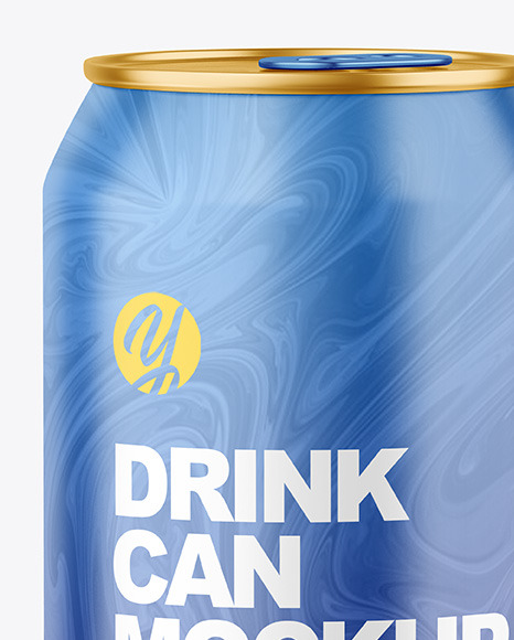 330ml Metallic Drink Can w  Matte Finish Mockup PSD #1