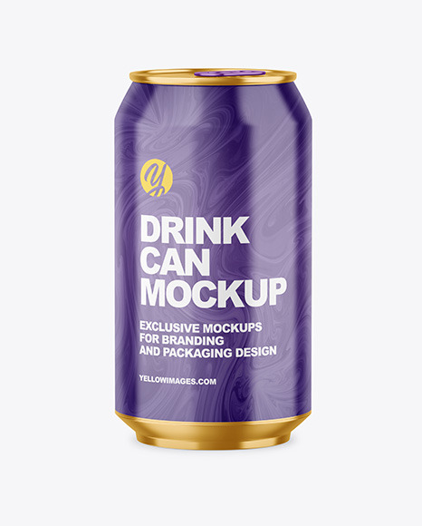 330ml Metallic Drink Can w  Glossy Finish Mockup PSD #2