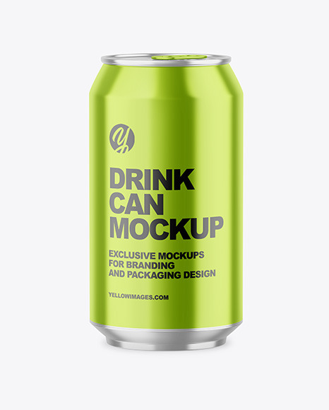 330ml Glossy Metallic Drink Can Mockup